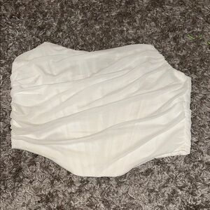 White Ruched Corset Top